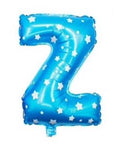 Z Letter Blue Stars Balloon - 16 Inch - Mhalaty