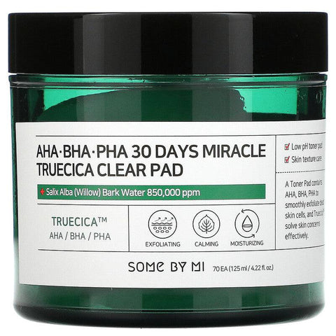 Some By Mi - AHA, BHA, PHA 30 Days Miracle Truecica Clear Pad 70 Pads - 125ml - Mhalaty