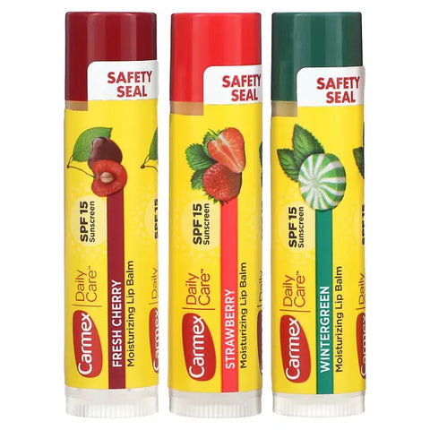 Carmex - Daily Care Moisturizing Lip Balm SPF 15 - 3 Pack - Mhalaty