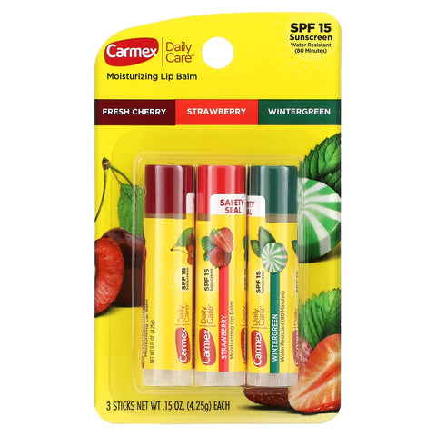 Carmex - Daily Care Moisturizing Lip Balm SPF 15 - 3 Pack - Mhalaty